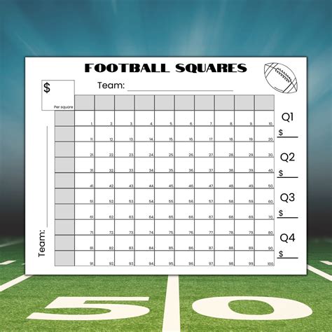 100 square betting board.